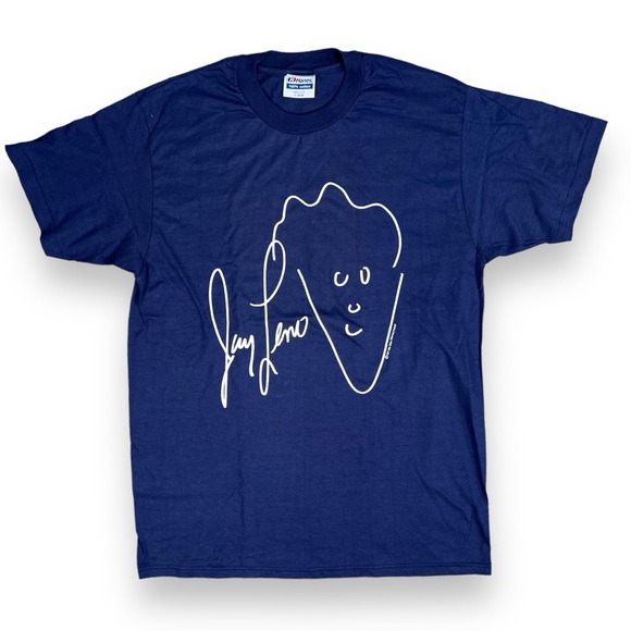 Vtg 80’s T Shirt Jay Leno Single Stitch The Tonight Show Blue Paper Thin 1987 L - Picture 1 of 8